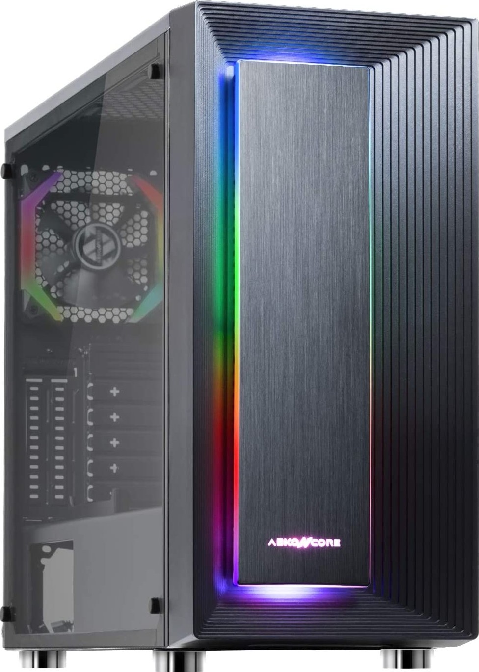 072b6a7ac305483e119a2aeeb53464cf-hi.jpg ABKONCORE C510S ATX Mid-Tower PC Gaming Case with Pre-Installed 120mm ARGB Fans, Full Side Tempered Glass, Front Square ARGB LED, Two 3.0 USB Ports, Magnet Dust Filter, Water-Cooling Ready | ABKO - C5 - Image 1