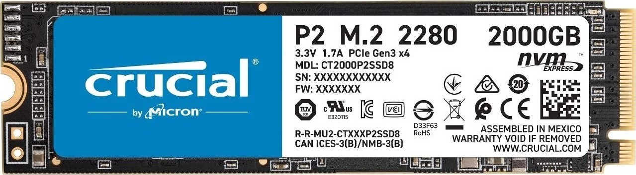 07a49d64f4991ddc9eba7544fa929c67-hi.jpg Crucial P2 2TB 3D NAND NVMe PCIe M.2 Internal SSD up to 2400MB/s | CT2000P2SSD8 - Image 1
