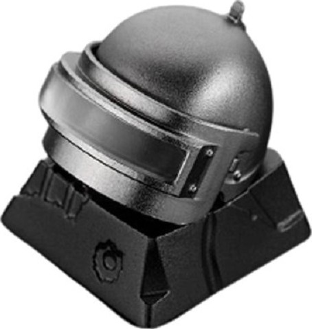 ZomoPlus 3D LV.3 Helmet Customized Keycap, Cherry MX Switches And Clones, Chicken Dinner Theme Metal, With CNC Engraving, 1u Size, Black/Grey | ZO-PS-LVL3-HMT