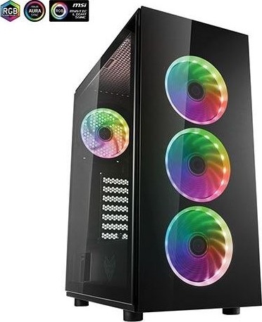 42092d64b9535774abc3bf5a82dbcb87-hi.jpg FSP CMT340 ATX Mid Tower PC Computer Gaming Case, with 2 Tempered Glass Panels, with 4 Addressable RGB Fans | CMT340 - Image 1