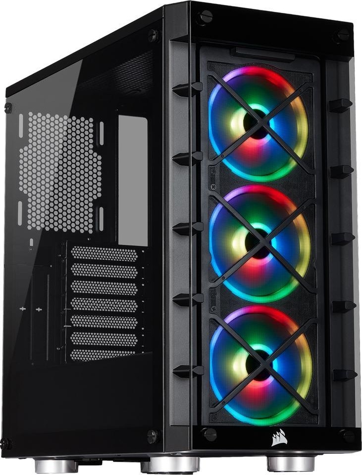 5dc0aa97483e0d702f90c11cb5a9f4fa-hi.jpg Corsair Crystal iCUE 465X RGB Black Steel / Plastic Tempered Glass Mid-Tower Smart Case | CC-9011188-WW - Image 1