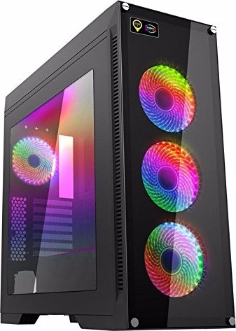 db8ebaf94d83a27714e31a430fb2b63f-hi.jpg GAMEMAX M911 Rainbow Black ATX Full Tower Case for PC Desktop Gaming 0.8MM SPCC Front Tempered Glass 4 Fans RGB Rainbow with RF Remote 4*USB 3.0/2.0 Side Full Plexiglass | M911 - Image 1