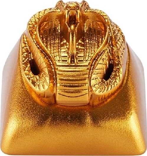 ZomoPlus 3D Golden Cobra Customized Keycap, Cherry MX Switches And Clones, Game And Movie Theme Metal, With CNC Engraving, 1u Size, Golden | ZO-PS-3D-COBRA