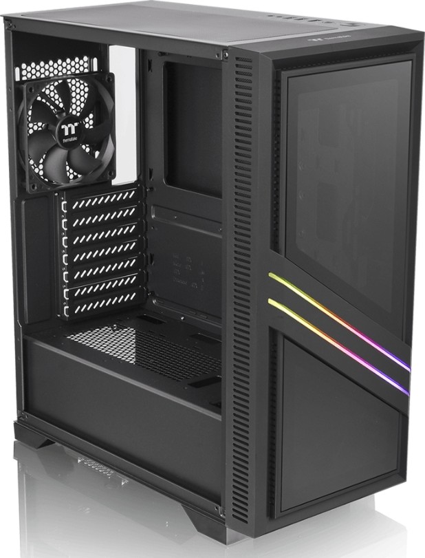 f43e4a6bb28b6b3d61e3e50bf4a8c76e-hi.jpg Thermaltake Case Versa T35, Tempered Glass, RGB Mid Tower, ATX, 1x120mm Fan Included | CA-1R7-00M1WN-00 - Image 1