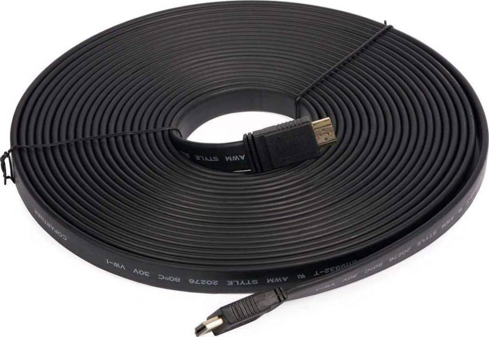 Zonixplay HDMI to HDMI Flat Cable, Supports 1080P, 3 Meters Length, Black | AI208